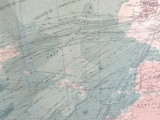1922 SCARCE LARGE MAP of THE NORTH ATLANTIC OCEAN + SHIPPING ROUTES. VERY NICE!