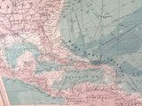 1922 SCARCE LARGE MAP of THE NORTH ATLANTIC OCEAN + SHIPPING ROUTES. VERY NICE!