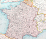 1922 SCARCE LARGE POLITICAL MAP of “FRANCE, BELGIUM & HOLLAND". VERY NICE!