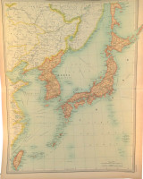 1922 SUPERB SCARCE LARGE MAP of “JAPANESE EMPIRE - POLITICAL". VERY NICE!