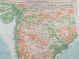 1922 SUPERB SCARCE LARGE MAP of “INDIA - SOUTHERN SECTION". VERY NICE!
