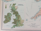 1922 SUPERB SCARCE LARGE MAP of BRITISH ISLES - RAILWAYS & INDUSTRIAL. VERY NICE