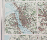 1922 SUPERB SCARCE LARGE MAP of “TOWNS of ENGLAND & SCOTLAND". VERY NICE!