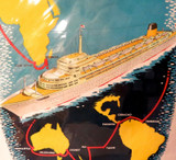 VINTAGE LARGE SHAW SAVILL LINE PROMOTIONAL POSTER