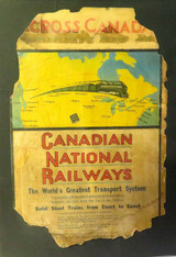 c1919 SUPER RARE / GENUINE CANADIAN NATIONAL RAILWAYS LARGE PROMOTIONAL POSTER.