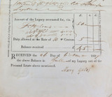 1807 STAMP OFFICE PECUNIARY LEGACY RECEIPT & DISCHARGE HANDWRITTEN FORM.