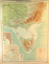 1922 SUPERB SCARCE LARGE MAP of “VICTORIA & TASMANIA". VERY NICE!
