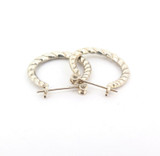 Sterling Silver Ancient Style Textured Hoop Earrings 2.9g