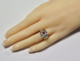 A Ruby & Diamond Retro Cluster 14K Gold Ladies Dress Ring Size L Val $3950