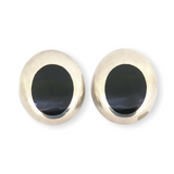 Vintage Sterling Silver & Black Onyx Mexican Modern Style ClipOn Earrings 18.8g