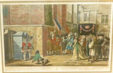 1786 VERY RARE ATTEMPTED ASSASSINATION KING GEORGE III FRAMED COLOURED ENGRAVING