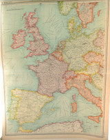 1922 SUPERB SCARCE LARGE MAP of “WESTERN EUROPE - COMMUNICATIONS". VERY NICE!