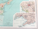 1922 SUPERB SCARCE LARGE MAP of SOUTHERN ITALY. VERY NICE!