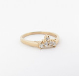 A 14k Yellow Gold Diamond Set Contoured Ladies Ring Size M Val $1540