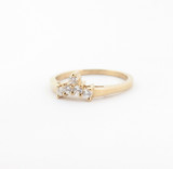 A 14k Yellow Gold Diamond Set Contoured Ladies Ring Size M Val $1540