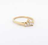 A 14k Yellow Gold Diamond Set Contoured Ladies Ring Size M Val $1540 #2