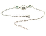 Pretty Vintage Sterling Silver Wave Symbol & Larimar set Bracelet 3g