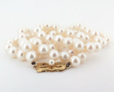 Vintage 76 x 6.5-6.9mm Mikimoto Akoya Cultured Peal Necklace 18K Clasp