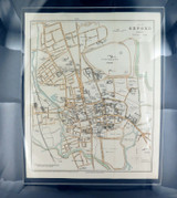 1895 LARGE COLOUR MAP of OXFORD, UK. MATTED READY TO FRAME.