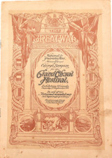 RARE WW1 1916 QLD PATRIOTIC FUND GRAND CHORAL FESTIVAL PROGRAMME.