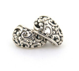 Sterling Silver Decorative Balinese Style Huggie Earrings 4.5g