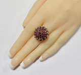 Vintage 14k Yellow Gold Natural Ruby Set Cocktail Ring Size J Val $4425