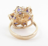 Vintage 14k Yellow Gold Amethyst & Opal Set Star Ring Size L Val $2780