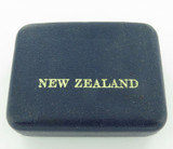 1974 NEW ZEALAND PROOF .925 SILVER $1 + BOX. 27.2 GRAMS 38.7MM