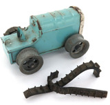 SCARCE VINTAGE TRIANG MINIC TOYS TINPLATE KEY WIND BLUE TRACTOR.