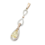 GIA 1.66ct Fancy Yellow Diamond set 18ct Three Colour Gold Pendant Val $15900