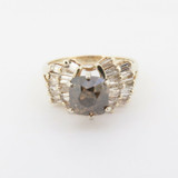 Vintage 3.20 cttw Diamond Set 14K Yellow Gold Cocktail Ring Size O Val $18490