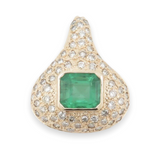 Vintage 2.80ct Natural Emerald & Diamond 14k Gold Enhancer Pendant Val $23780