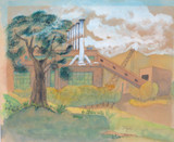 1945 BRISBANE WATERCOLOUR ON PAPER “THE POWERHOUSE” NEW FARM, SIGNED JOYCE 1945