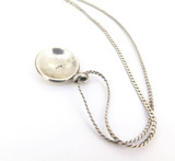 Hammered Effect Sterling Silver Disc Pendant & Chain Length 38cm 9.3g