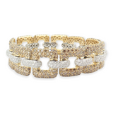 17.10ct Cognac & White Diamond Set 18ct T/T Gold Bracelet 19cm Long Val $33130