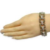 17.10ct Cognac & White Diamond Set 18ct T/T Gold Bracelet 19cm Long Val $33130