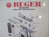 1992 RUGER P89 CALIBER 9MM AUTOLOADING PISTOL  POSTER. GREAT FOR BAR / MANCAVE.