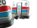 VINTAGE JAPANESE TINPLATE KEY WIND “AMTRAK 220” MINIATURE TRAIN.