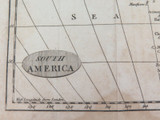 1795 100% genuine map by walker’s geography. south america.