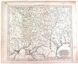 1795 100% genuine map by walker’s geography. southern russia.