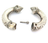 Vintage Omani Style Hand Chased Sterling Silver Screw Lock 'Slave' Bangle 67g