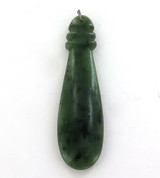 VERY LARGE VINTAGE NEW ZEALAND GREENSTONE PATU / CLUB PENDANT.