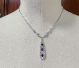 Sapphire & 2.03 cttw Diamond 41cm 14ct White Gold Necklace 16.2g Val $7760