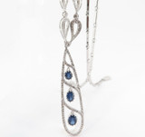 Sapphire & 2.03 cttw Diamond 41cm 14ct White Gold Necklace 16.2g Val $7760