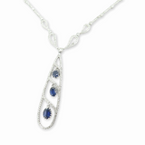 Sapphire & 2.03 cttw Diamond 41cm 14ct White Gold Necklace 16.2g Val $7760