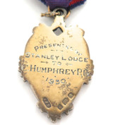 1930 STERLING SILVER IOOF INDEPENDENT ORDER of ODD FELLOWS MEDAL. STANLEY LODGE.