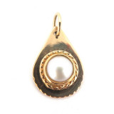 Beautiful Vintage Teardrop Shaped 10ct Yellow Gold Mabe Pearl Pendant 6.7g