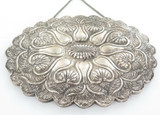 Large Ornate Vintage 900 Silver Hanging Turkish Wedding Mirror Repoussé Design