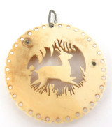 VERY NICE EARLY 1900s LARGISH CELLULOID ANIMAL THEME BROOCH PENDANT.