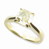 1.45 ct Cushion Cut Solitare Diamond 18ct Gold Ring Size K 1/2 Val $14895